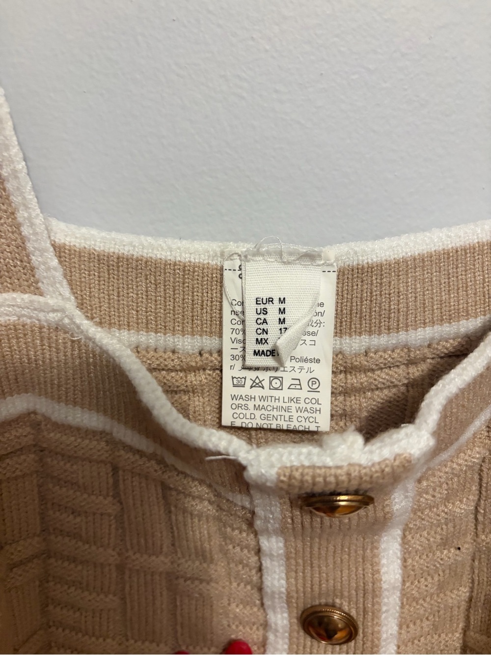 Beige Button-Front Cropped Knit Tank - Picture 4 of 4
